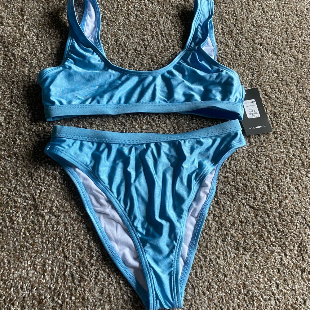 Blue Metallic Two Piece Bikini